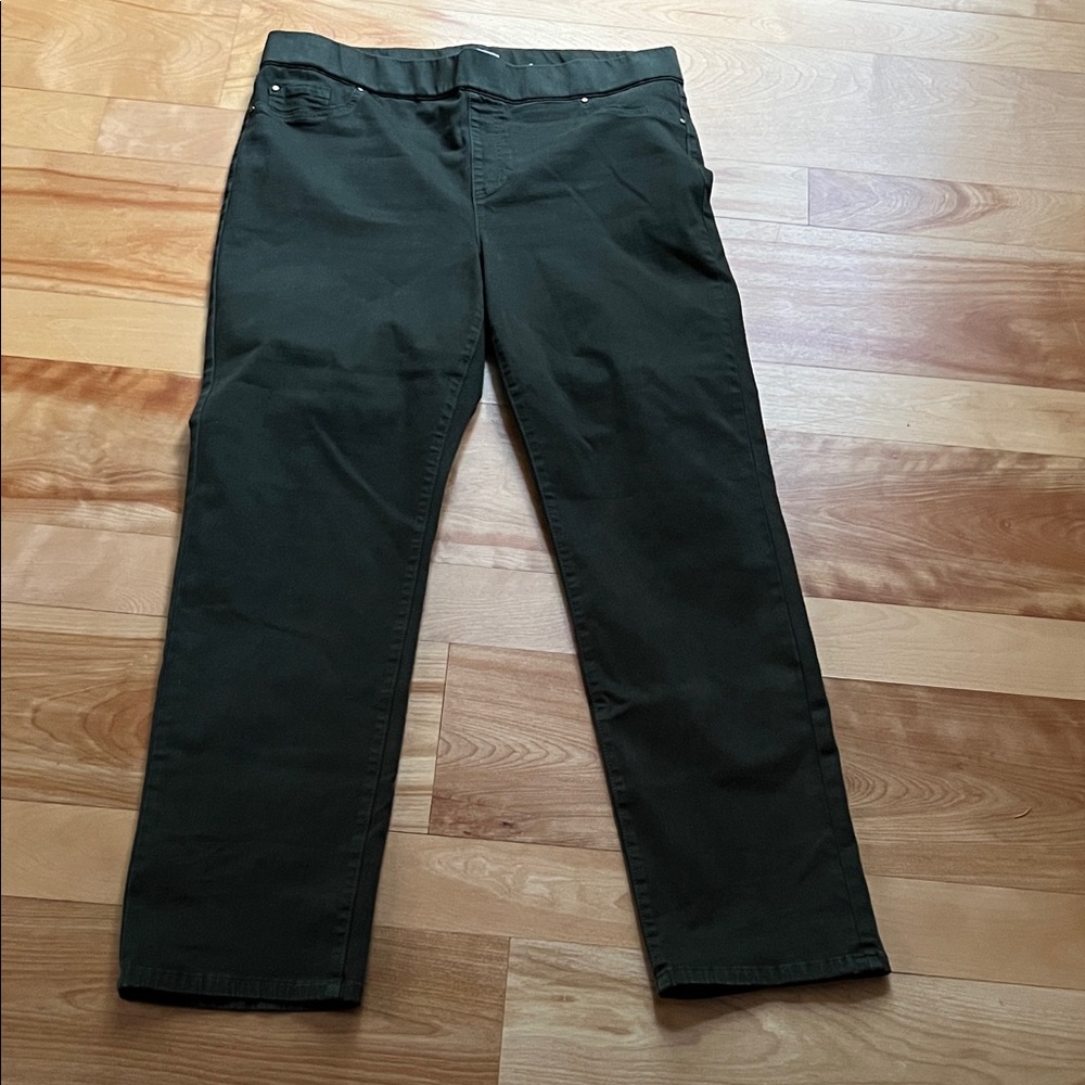 Dark Green Casual Pants